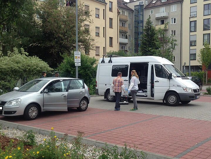 Bilder vom Tatort auf dem Lidl-Parkplatz in der Westendstraße.