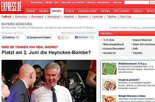 Und der Express spekuliert sogar darüber, ob "Dobn Jupp" gar noch weiter macht - bei Real Madrid.