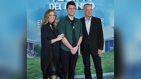 Rita Wilson und Tom Hanks mit Sohn Truman in der Mitte.