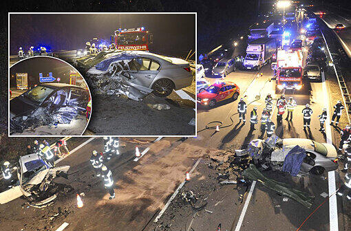Trümmerfeld auf der Autobahn: Ein Geisterfahrer hat auf der A99 einen 32-Jährigen frontal gerammt. Beide Fahrer kamen dabei ums Leben. Die Bilder...