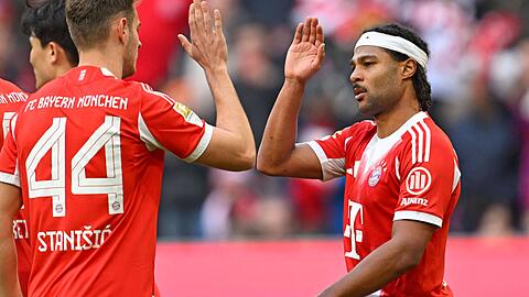 Stark beim 4:0 gegen Union Berlin: Serge Gnabry (r.) und Josip Stanisic.