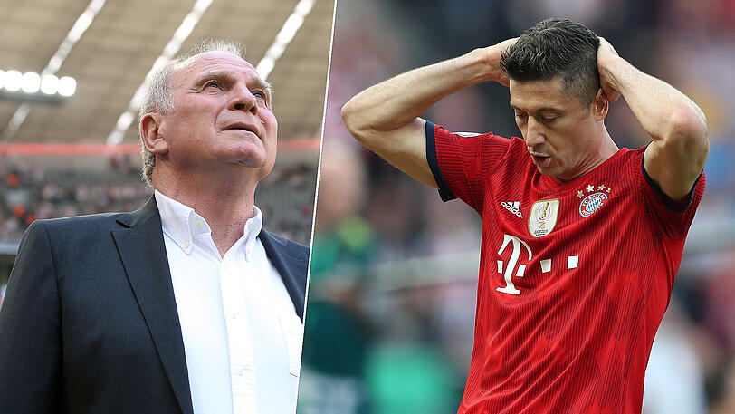 Ein Wechsel von Robert Lewandowski (r.) kommt für Präsident Uli Hoeneß nicht in Frage.