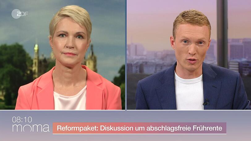 Manuela Schwesig stellte sich im ZDF-"Morgenmagazin" den Fragen von Philip Wortmann. Manuela Schwesig stellte sich im ZDF-"Morgenmagazin" den Fragen von Philip Wortmann.