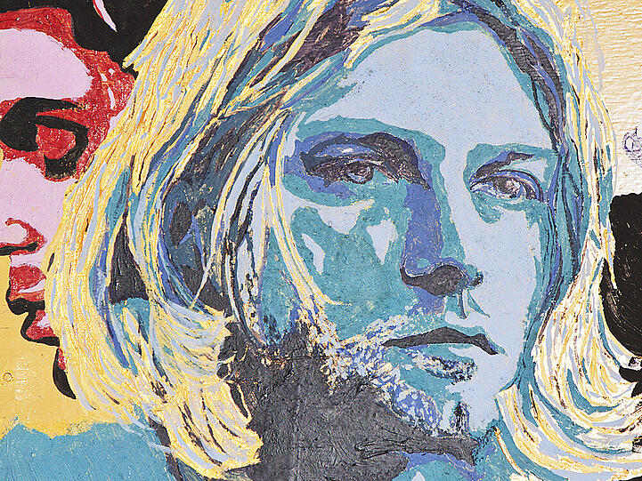 Street-Art-Künstler beschäftigen sich schon lange mit Kurt Cobain - hier ein Porträt in Malaysia