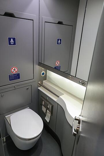 Eine Toilette im neuen Railjet.