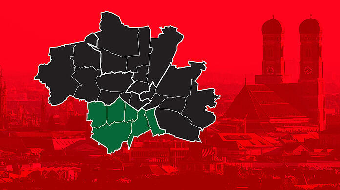 Im Wahlkreis München-Süd geht das Direktmandat an die Grünen, die drei anderen Wahlkreise gehen an die CSU-Kandidaten.