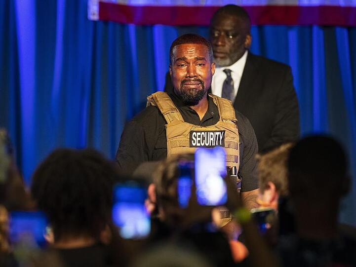 US-Rapper Kanye West bei seinem Auftritt in North Charleston.