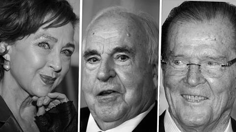 Christine Kaufmann, Helmut Kohl, Roger Moore und andere Große aus Politik, Unterhaltung und Sport sind 2017 gestorben. Eine Bilderstrecke in memoriam.