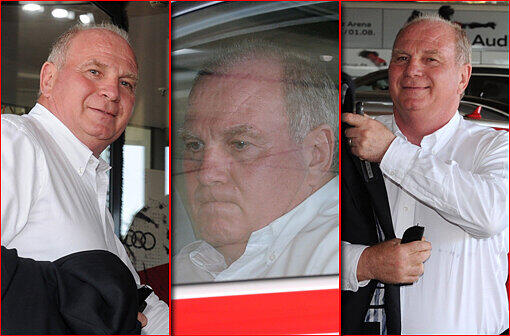 Ohne Chauffeur kam Uli Hoeneß in der Allianz Arena an und verschwand im VIP-Eingang. Zur Anklageerhebung äußerte er sich nicht.