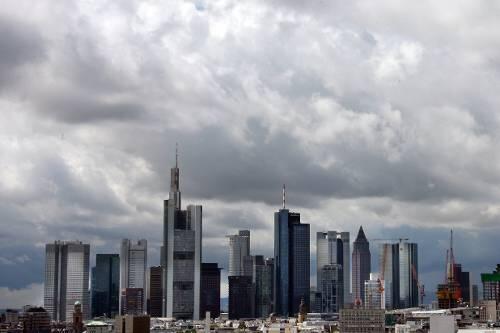Dunkle Wolken über der Finanzmetropole Frankfurt.