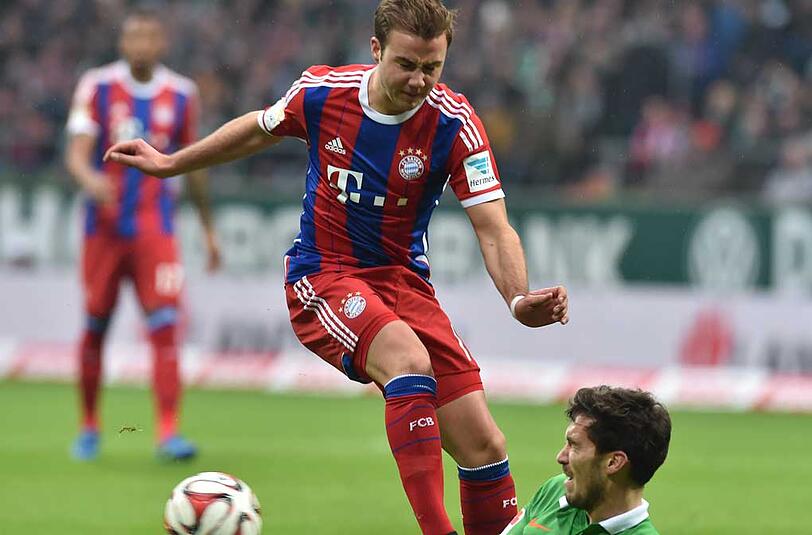 MARIO GÖTZE: NOTE 4. Kombinierte anständig mit, wechselte im Offensiv-Trio mit Müller und Lewandowski oft die Position. Holte kurz vor der Pause den Freistoß raus, den Alaba dann versenkte.
