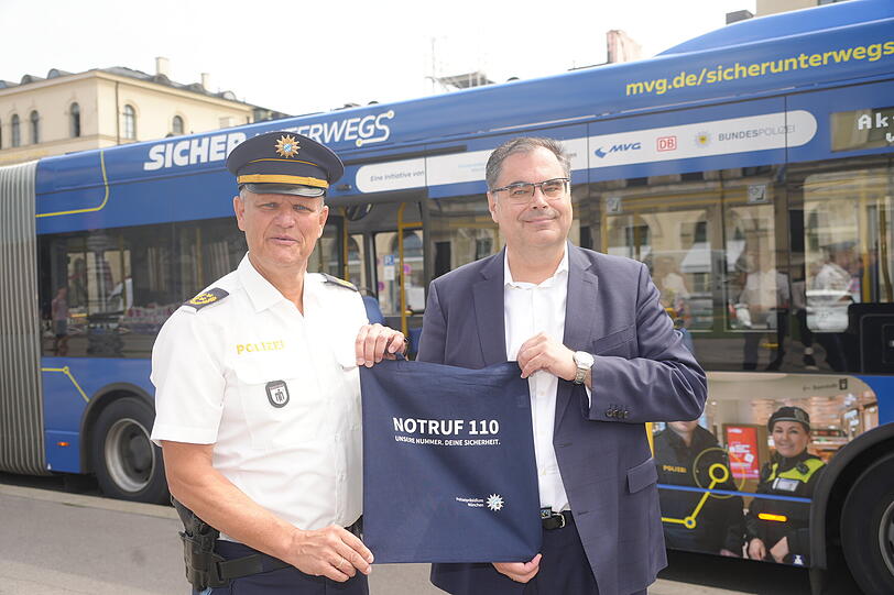 Polizeipräsident Thomas Hampel und MVG-Chef Ingo Wortmann. Polizeipräsident Thomas Hampel und MVG-Chef Ingo Wortmann.