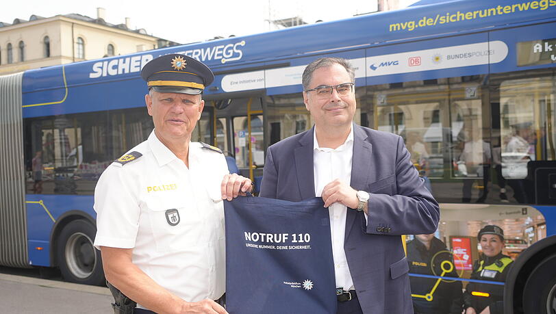 Polizeipräsident Thomas Hampel und MVG-Chef Ingo Wortmann. Polizeipräsident Thomas Hampel und MVG-Chef Ingo Wortmann.
