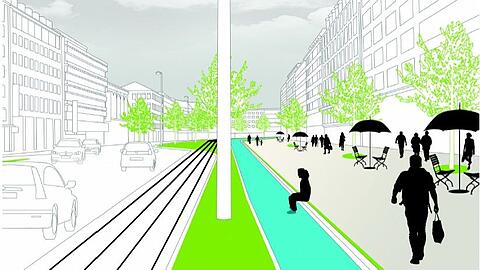 Flaniermeile statt Hauptverkehrsstraße: Der "Boulevard Sonnenstraße" &ndash; die Idee der Grünen gibt es seit Jahren.