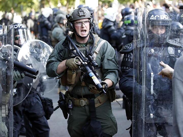 Polizeieinsatz gegen Demonstranten in Washington.