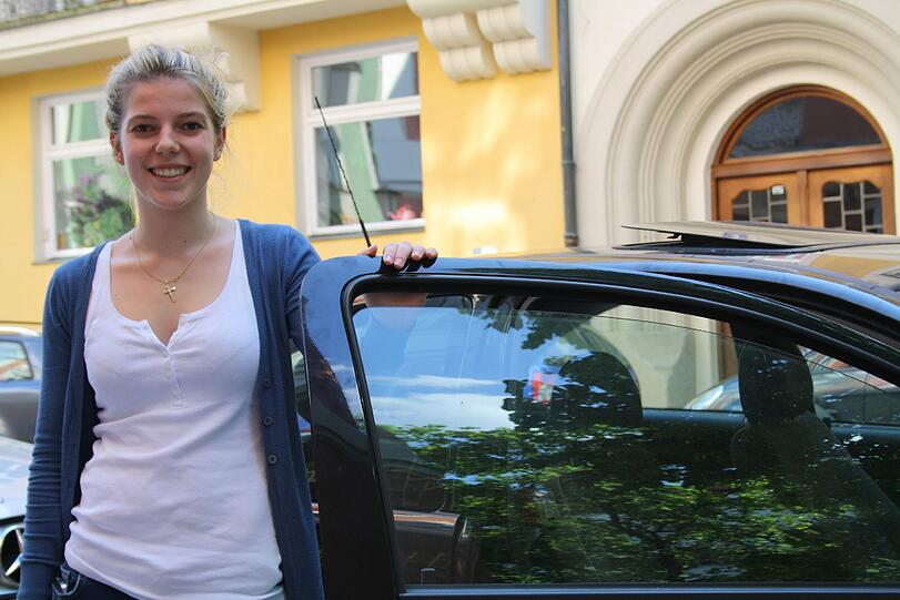 Katja, motorisiert.