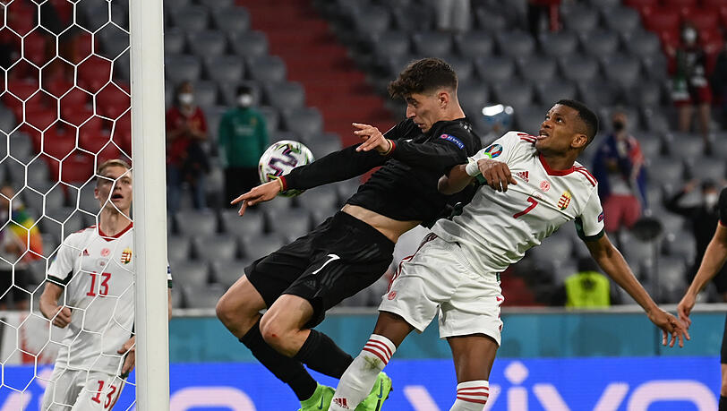Plötzlich zurück im Spiel: Kai Havertz trifft zum zwischenzeitlichen 1:1, bereits sein zweites Tor in diesem Turnier. Plötzlich zurück im Spiel: Kai Havertz trifft zum zwischenzeitlichen 1:1, bereits sein zweites Tor in diesem Turnier.