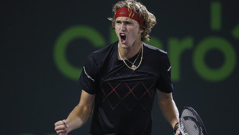 Alexander Zverev brüllt sich zum Sieg gegen Borna Coric im Viertelfinale des ATP-Turniers von Miami.