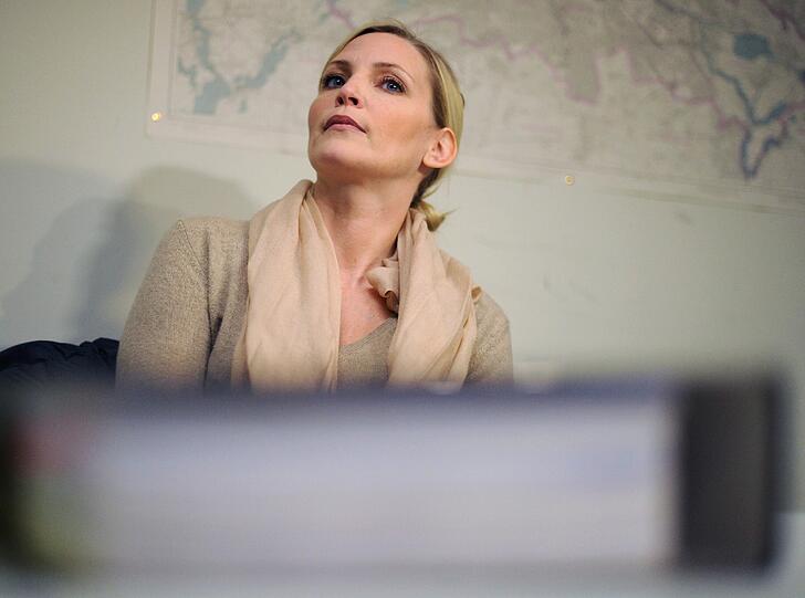 Nadja Auermann vor dem Amtsgericht Tiergarten - das Model wurde wegen Steuerhinterziehung zu einer Geldstrafe von 90.000 Euro verurteilt.