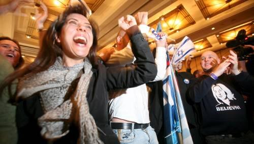 Begeisterung über Livni: Ihre Anhänger feiern in Tel Aviv. Begeisterung über Livni: Ihre Anhänger feiern in Tel Aviv.