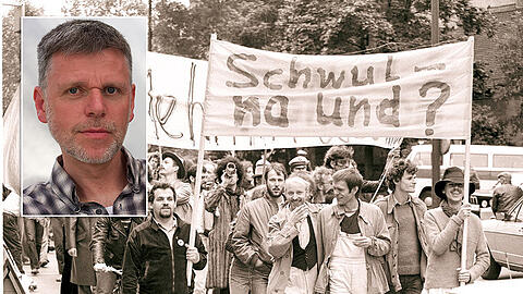 Zum ersten Münchner Christopher-Street-Day 1980 kamen 150 Menschen. Ex-Sub-Vorstand Manfred Edinger lief damals mit Schlapphut mit.
