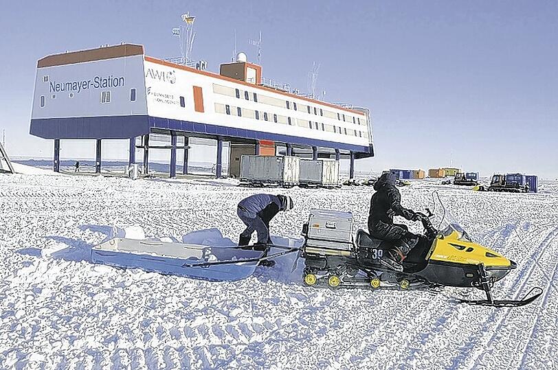 Die modernste Antarktis-Forschungsstation, die es gibt: &bdquo;Neumayer III&ldquo; wurde gestern bei minus 18 Grad eingeweiht. Foto: dpa