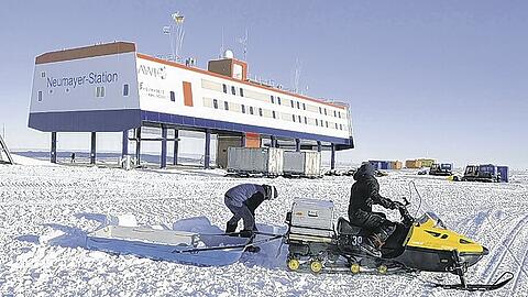 Die modernste Antarktis-Forschungsstation, die es gibt: &bdquo;Neumayer III&ldquo; wurde gestern bei minus 18 Grad eingeweiht. Foto: dpa