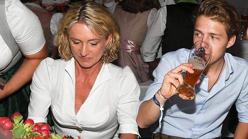 Heidi Beckenbauer mit Sohn Joel Beckenbauer