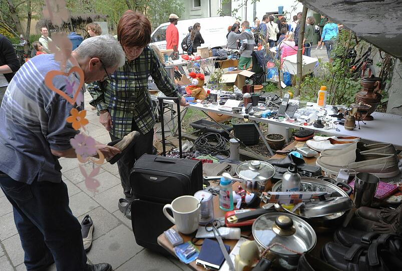 So hat es beim Hofflohmarkt in Haidhausen ausgeschaut. Jetzt ist die Maxvorstadt dran.