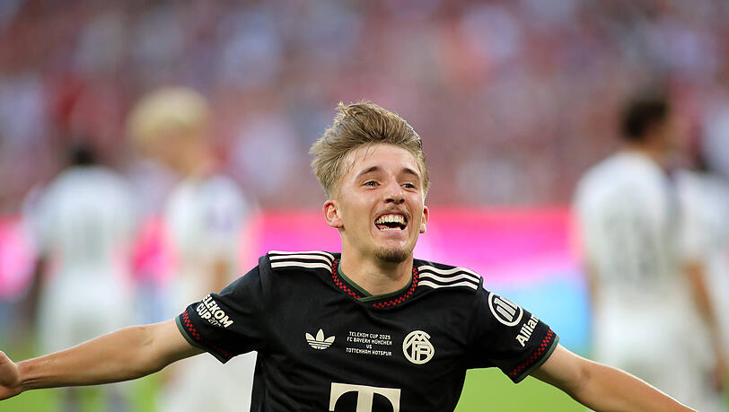 Top-Talent Lennart Karl erzielte gegen Tottenham seinen ersten Treffer für die Bayern-Profis.