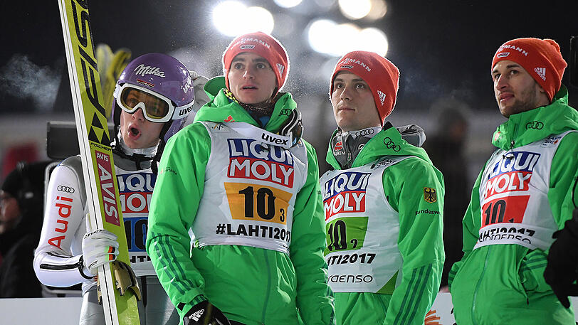 Andreas Wellinger, Richard Freitag, Stephan Leyhe und Markus Eisenbichler verpassten leider im Team-Wettbewerb das Podium.