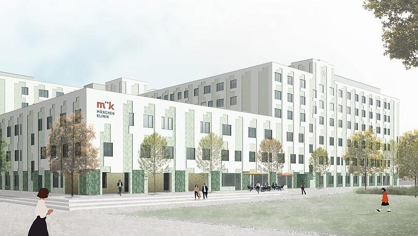 Visualisierung: So soll die Fassade der neuen München Klinik Harlaching aussehen.