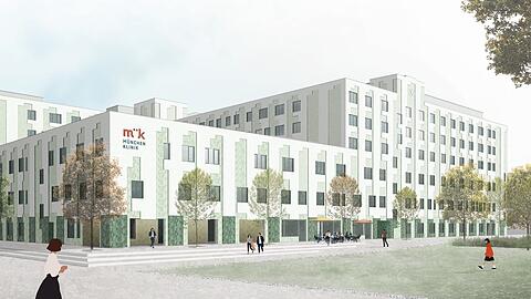Visualisierung: So soll die Fassade der neuen München Klinik Harlaching aussehen.