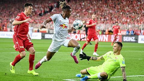 Klassenunterschied: Leipzig mit Christopher Nkunku (Mitte) führt Union Berlin beim 4:0 vor.
