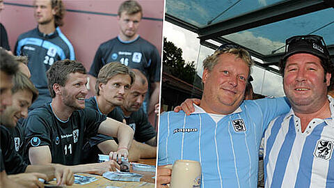 Fanabend des TSV 1860 im Trainingslager in Bad Häring: Mitgereiste Fans konnten mit den Spielern plaudern, sich Autogramme geben lassen oder ein Bierchen trinken.