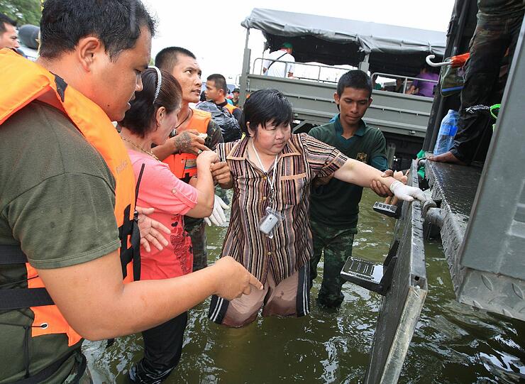 Überschwemmung in Thailand die Bilder