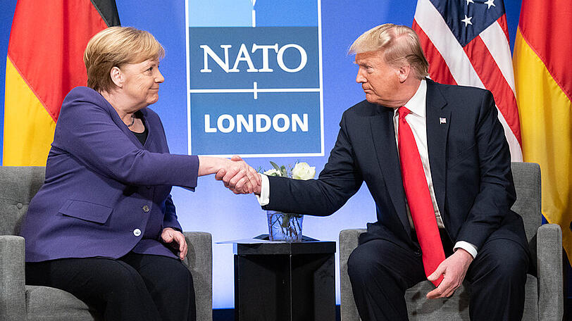 Angela Merkel und Donald Trump trafen am Mittwoch beim Nato-Gipfel in London aufeinander
