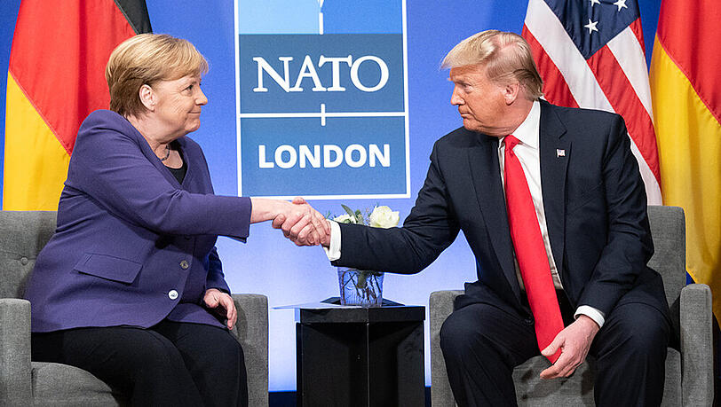 Angela Merkel und Donald Trump trafen am Mittwoch beim Nato-Gipfel in London aufeinander Angela Merkel und Donald Trump trafen am Mittwoch beim Nato-Gipfel in London aufeinander