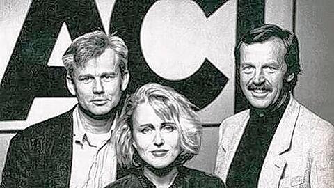 ACT wurde das eigene Label von Siggi Loch (re.) mit seinen Geschäftspartnern, dem Fotografen Jim Rakete und Annette Humpe 1989.