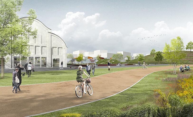 Auf dem Areal der denkmalgeschützten Eggenfabrik entsteht das neue Hallensportzentrum.