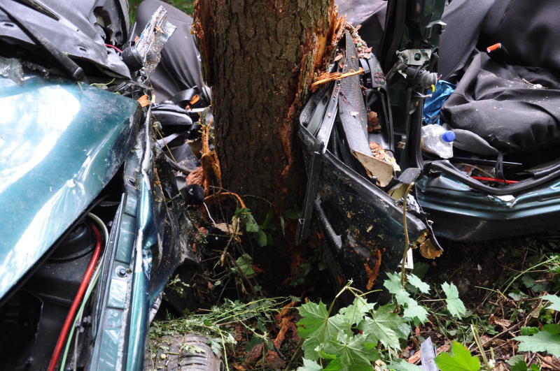Der Wagen zerschellte an einem Baum - der Fahrer starb an der Unfallstelle.