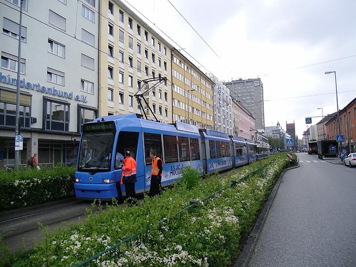 Trambahn-Unfall am Hauptbahnhof: Ein etwa 50-jähriger Mann ist vor den Zug gerannt und dabei schwer verletzt worden. Die Bilder