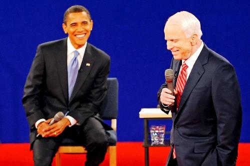 Zwei Alpha-Tiere in der Manege: Barack Obama und John McCain beim TV-Duell.