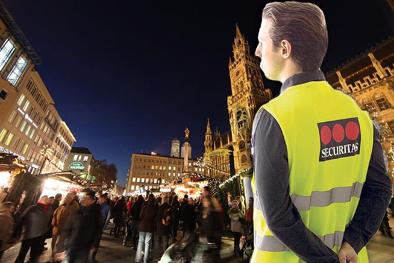Der Christkindlmarkt am Marienplatz: Berührungsängste sollte man hier keine haben. Und ein en Sicherheitsdienst gibt&rsquo;s heuer auch.