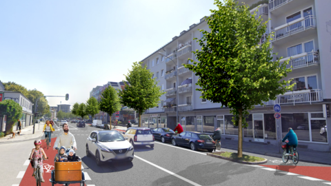 So k&ouml;nnte die Martin-Luther-Stra&szlig;e einmal aussehen. Nicht nur ein neuer Radweg soll entstehen. Auch 13 B&auml;ume werden gepflanzt.