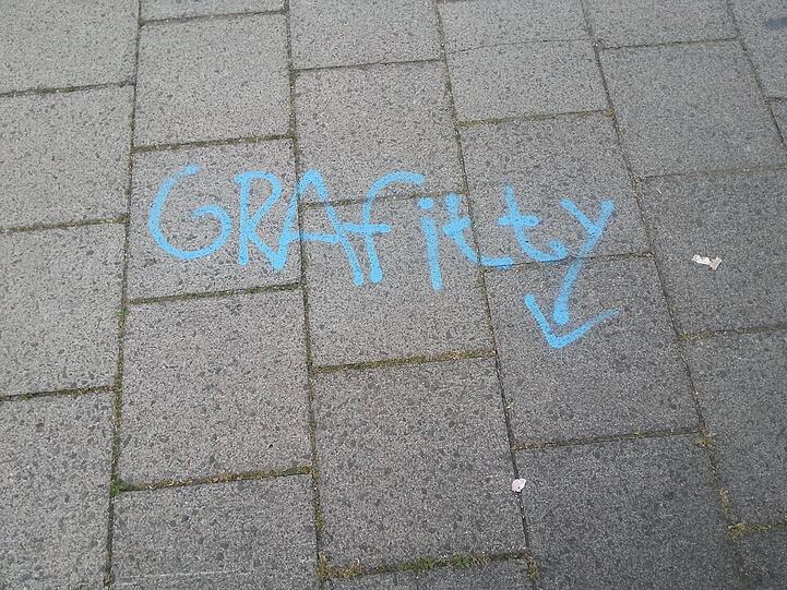 "Grafitty" steht hier, eigentlich wird es so buchstabiert: Graffiti.