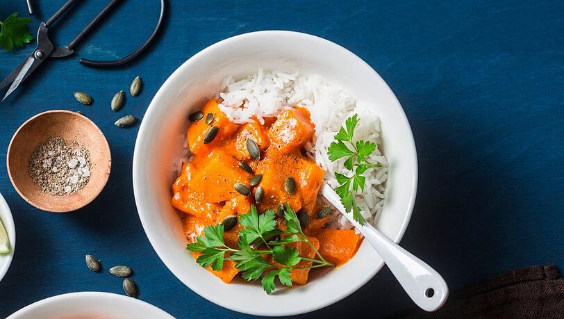 Kürbis-Curry: Eine leckere Alternative zur immer gleichen Kürbissuppe. Kürbis-Curry: Eine leckere Alternative zur immer gleichen Kürbissuppe.