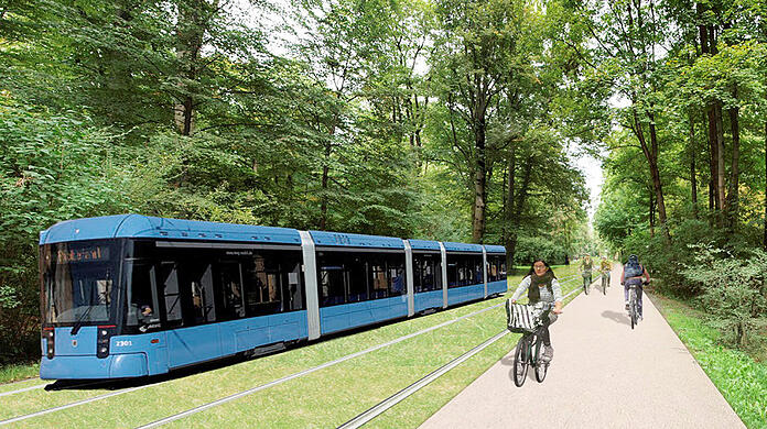 Durch den Englischen Garten oder sogar unter dem Englischen Garten: Ein Tunnel könnte den Verkehr aus dem Englischen Garten verbannen und eine neue Tram-Linie ermöglichen – und damit mehr Raum für Natur schaffen (Symbolbild).