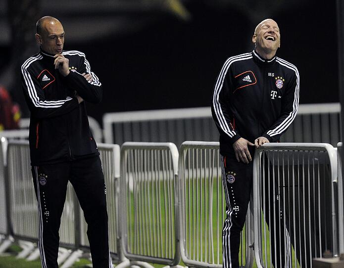 Die Bayern bei der ersten Trainingseinheit.