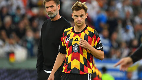Der Bundestrainer und sein Kapit&auml;n: J&uuml;rgen Klopp (l.) mit Joshua Kimmich vom FC Bayern.